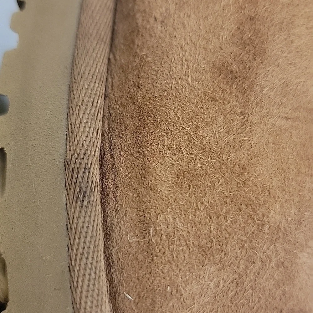 UGG Bailey Button Triplet Tall Chestnut‎ Suede Shearling Mid Calf Pull On Boots